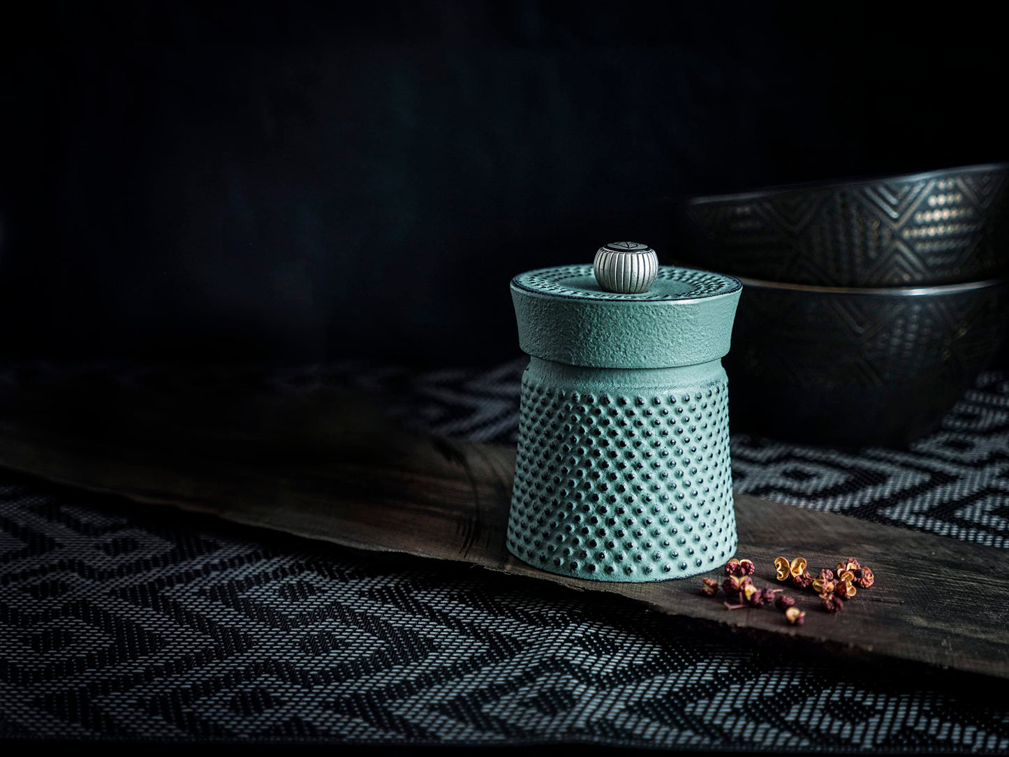 Peugeot Bali 3 Inch Cast Iron Pepper Mill, Celadon Green