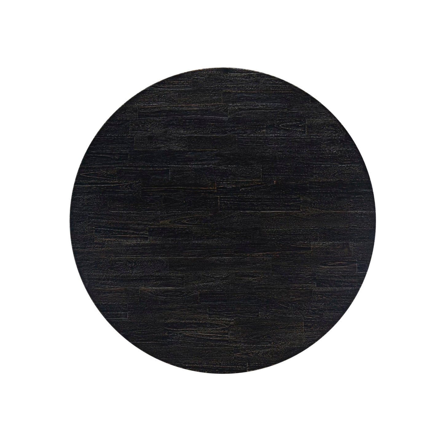 Luxe by East West Furniture - IR7-11-TP - A Wood Wood table with a Round Tabletop and Stylish Pedestal, Sand Blasted Black Finish.