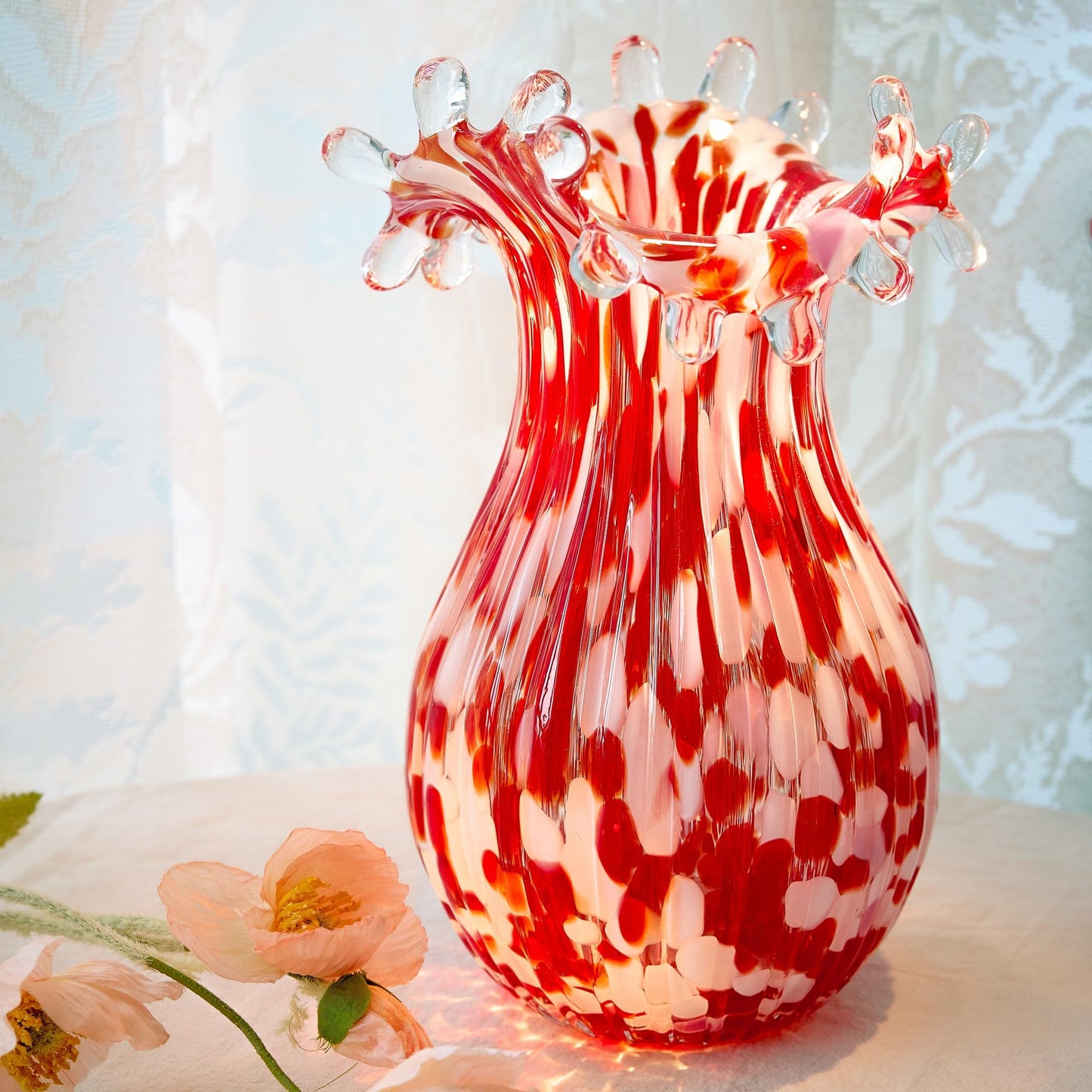 Hand Blown Glass Vase for Flowers Crystal Vases for Bouquet Home Decor Decorative Centerpieces Unique Gift for Christmas Valentines Day Birthday Housewarming Mothers Day