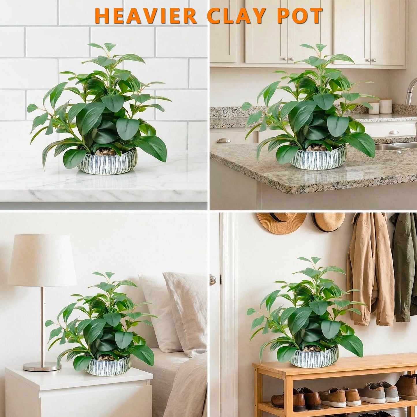 CDJZDGD Artificial Succulents Plants Decor Fake Succulent Potted Faux Greenery Farmhouse Home Decor Realistic Lifelike Fake Plant for Bathroom Bedroom Kitchen Office Desk Shelf Decorative Centerpiece