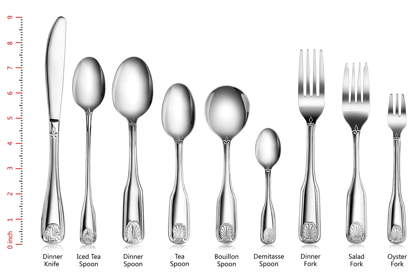 New Star Foodservice Shell Pattern 18/0 Stainless Steel Bouillon Spoon, 6.4-Inch, Set of 12, Commercial Grade