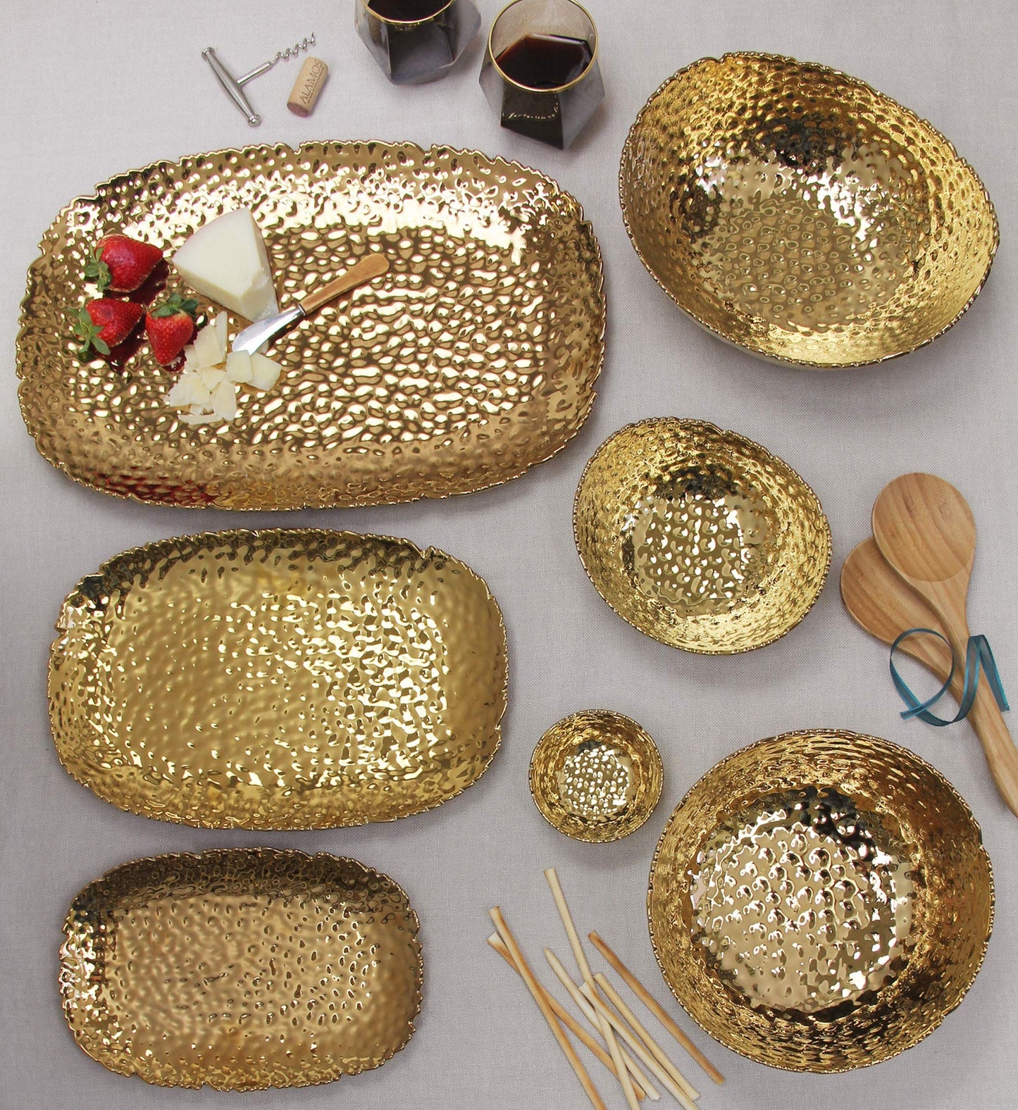 Pampa Bay Milennium Large Oval Bowl, 9-inches, Gold