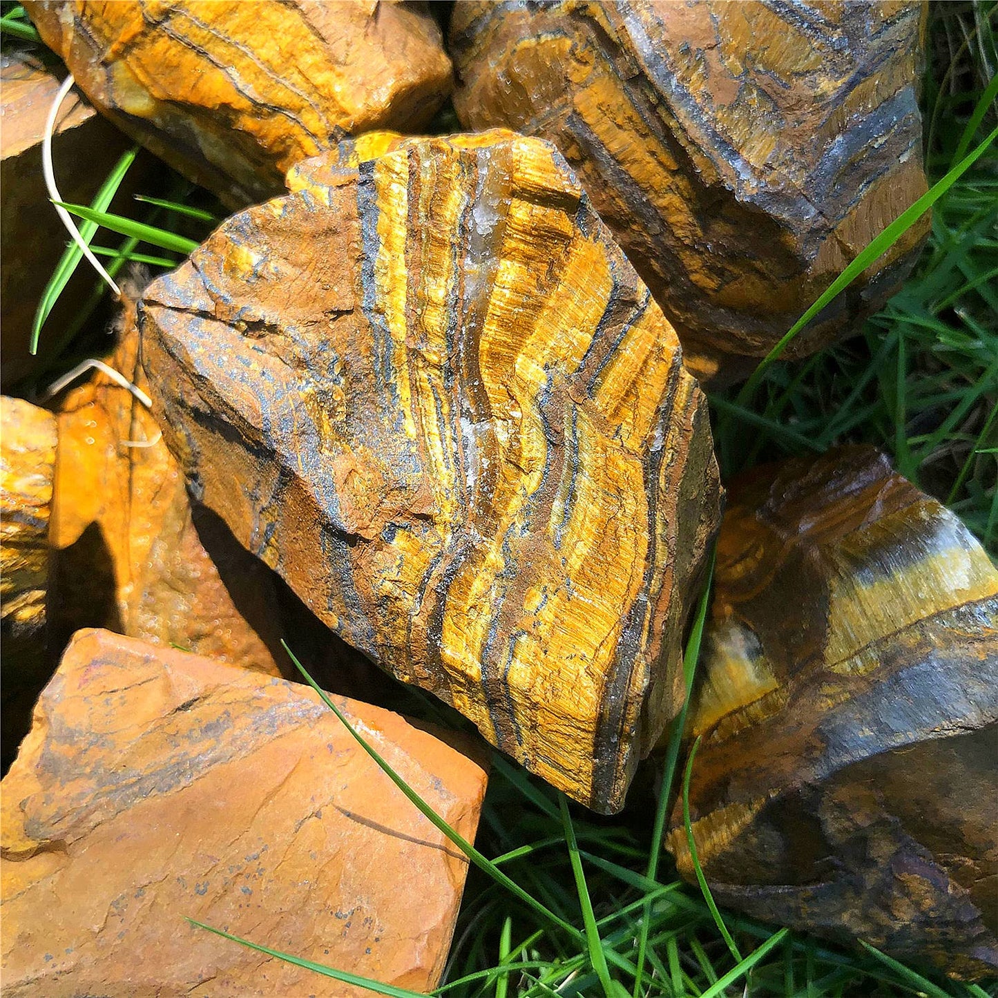 Zenkeeper 1Lb Natural Raw Tiger Eyes Crystal Stone, Rough Tiger Eye Gemstone, Gold Tiger Eyes Rocks for Crystal Healing Meditation Reiki Stone