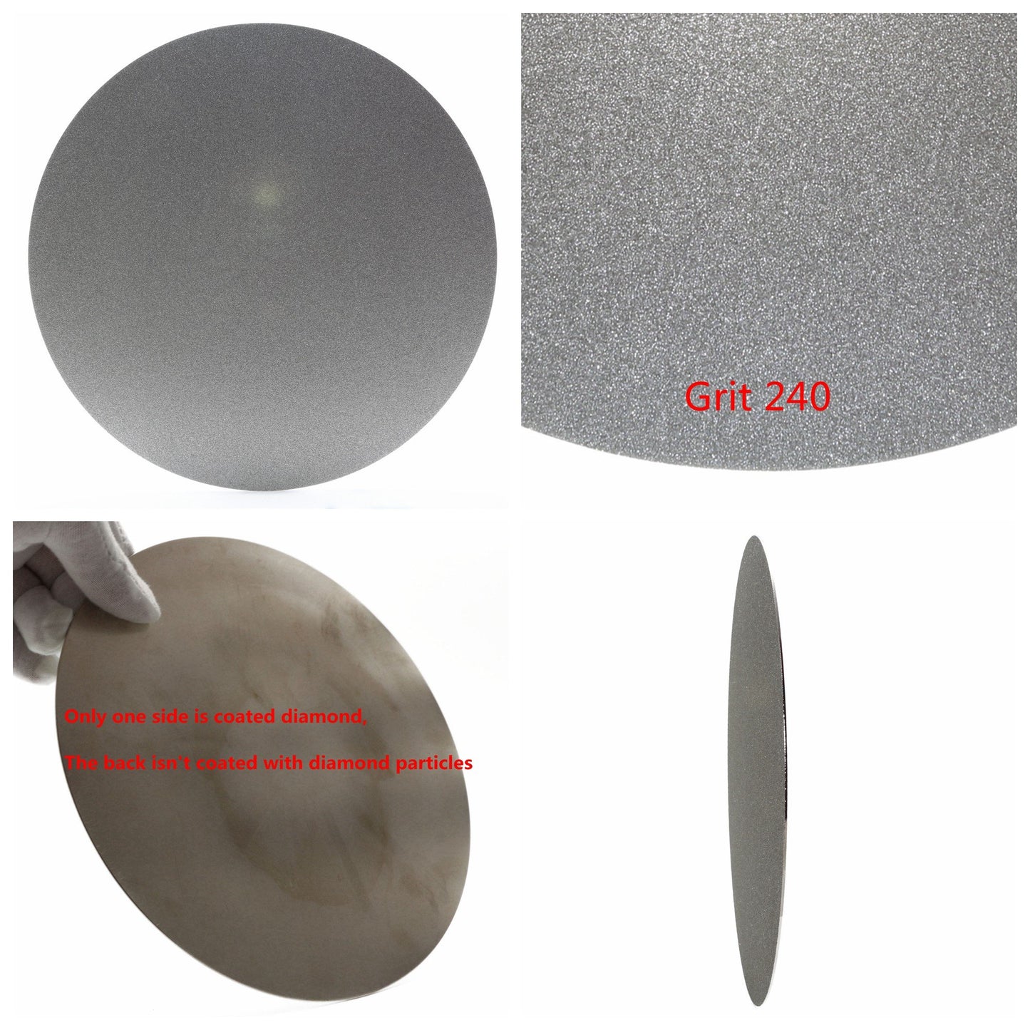 ILOVETOOL 12 inch No Hole Diamond Grinding Disc Wheel 240 Grit Coated Flat Lap Disk