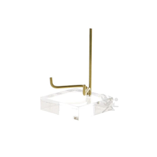 OnFireGuy 2-3/4" Acrylic Base Display Stand Easel With Adjustable Metal Arm | 2-3/4" H x 1-3/4" D x Adjustable to 2" Wide | Ideal for Displaying Mineral Rocks, Gemstones, Fossils, Geodes, Minerals & Crystals