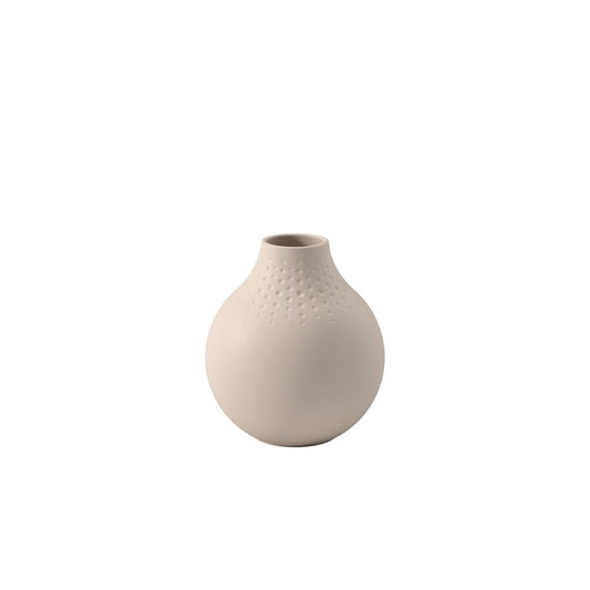 Villeroy & Boch - Manufacture Collier Sand, Small Vase Perle, 4.75 in, Premium Porcelain, Beige