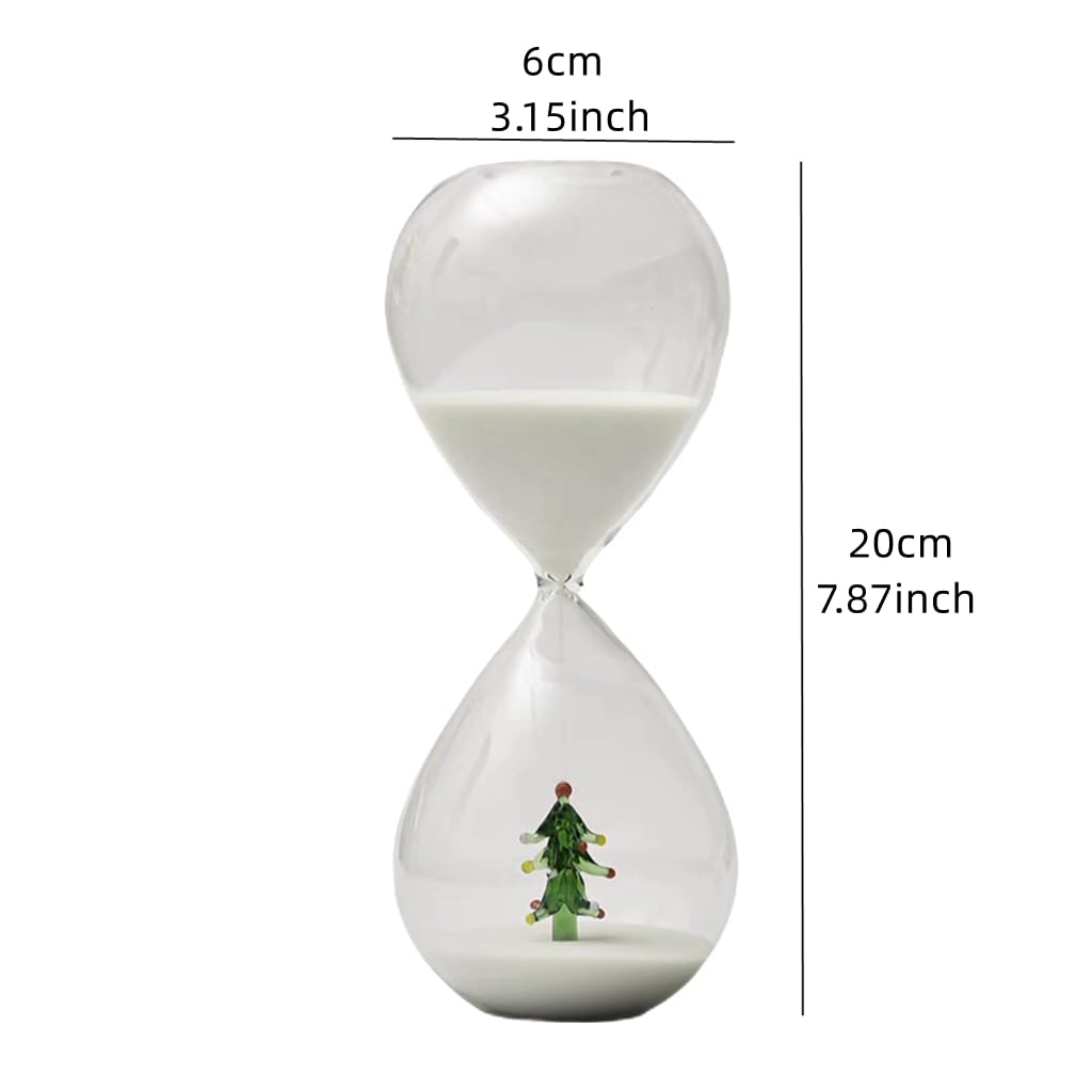 Falytemow 30 Minutes Hourglass Sand Timer Glass Sand Timer Egg Hourglass for Kitchen Brushing Teeth School Teaching (30 Minutes, Christmas Tree)