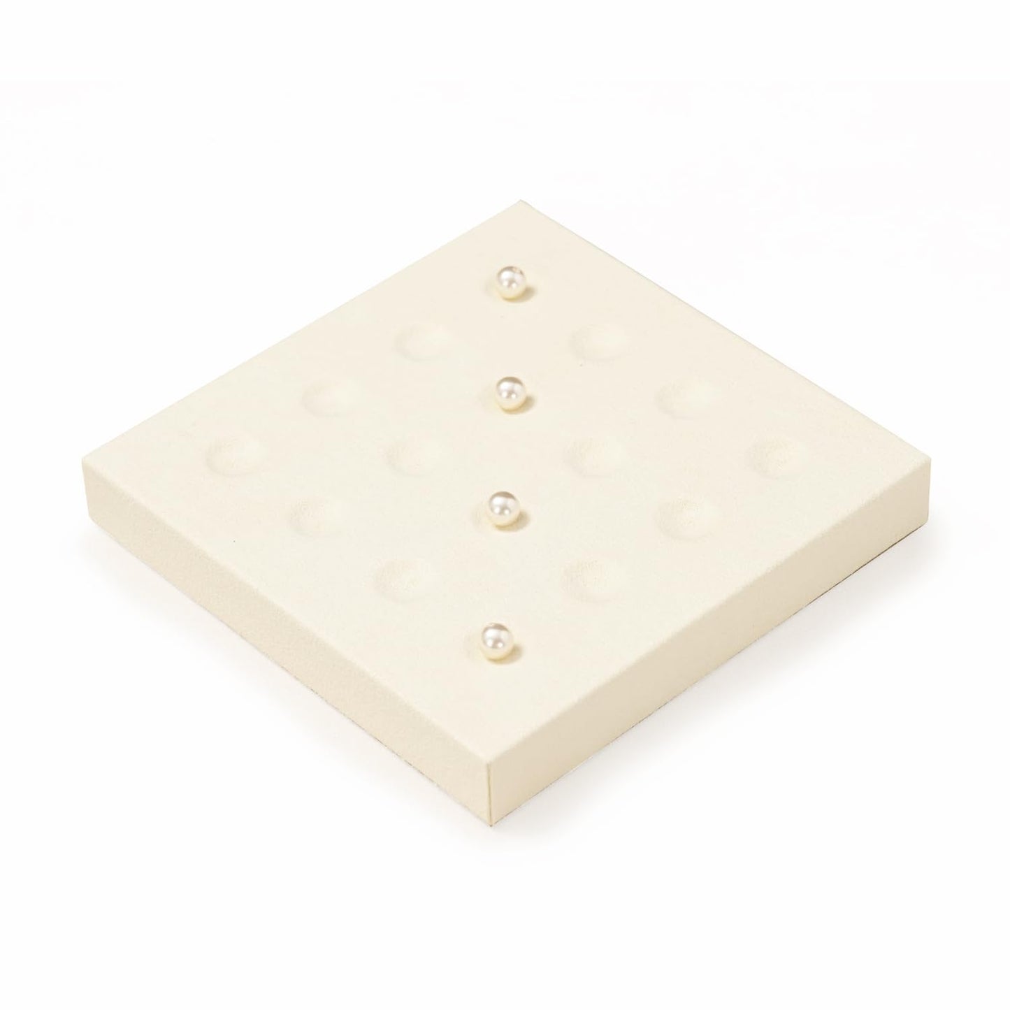 Oirlv Microfiber Diamonds Gemstones Jewelry Display Organize Tray Crystal Beads Holder for Stones Display Organizer Showcase(Beige)