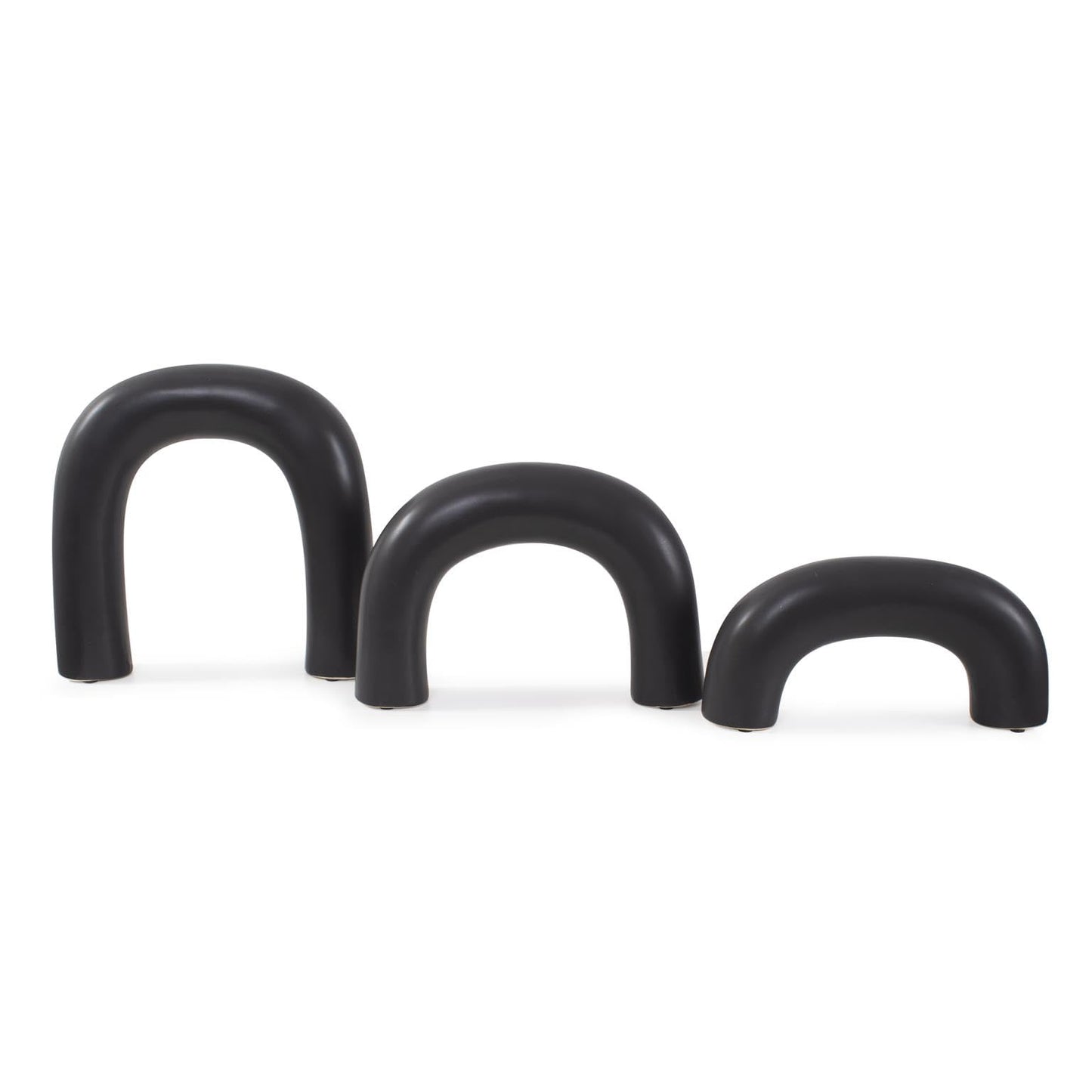 Howard Elliott Collection Urbean Ceramic Sculpture- Set of 3 Other Black 9.5H X 9.5W X 2D