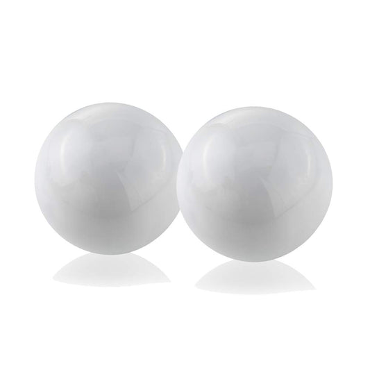 Modern Day Accents 4393T Bola Cast Aluminum Decorative Spheres – White Enamel Color Finish, 3" D/2 Pack