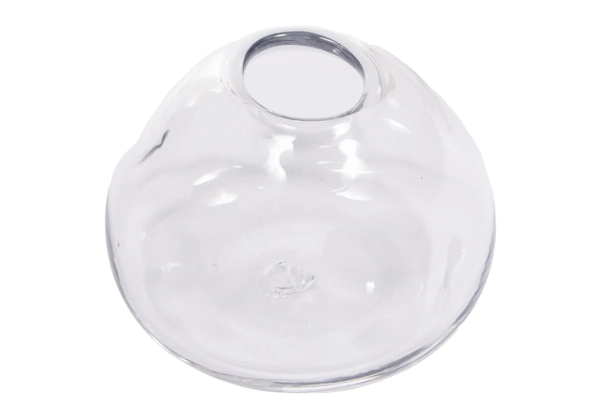 Handblown Clear Glass Dimpled Vase - by Alice Lane Home Collection - Elegant Home Decor Vase for Fresh & Faux Flowers, Table Centerpiece, Mantel, Office - Small