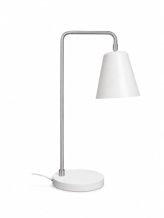 HarvestLand Steady Silver Reading Lamps for Bedside Table – Adjustable Industrial Table Lamp with Solid Base, Lamp for nightstand, Desk Lamp Home Office, Mid Century Modern Reading Lamp Style