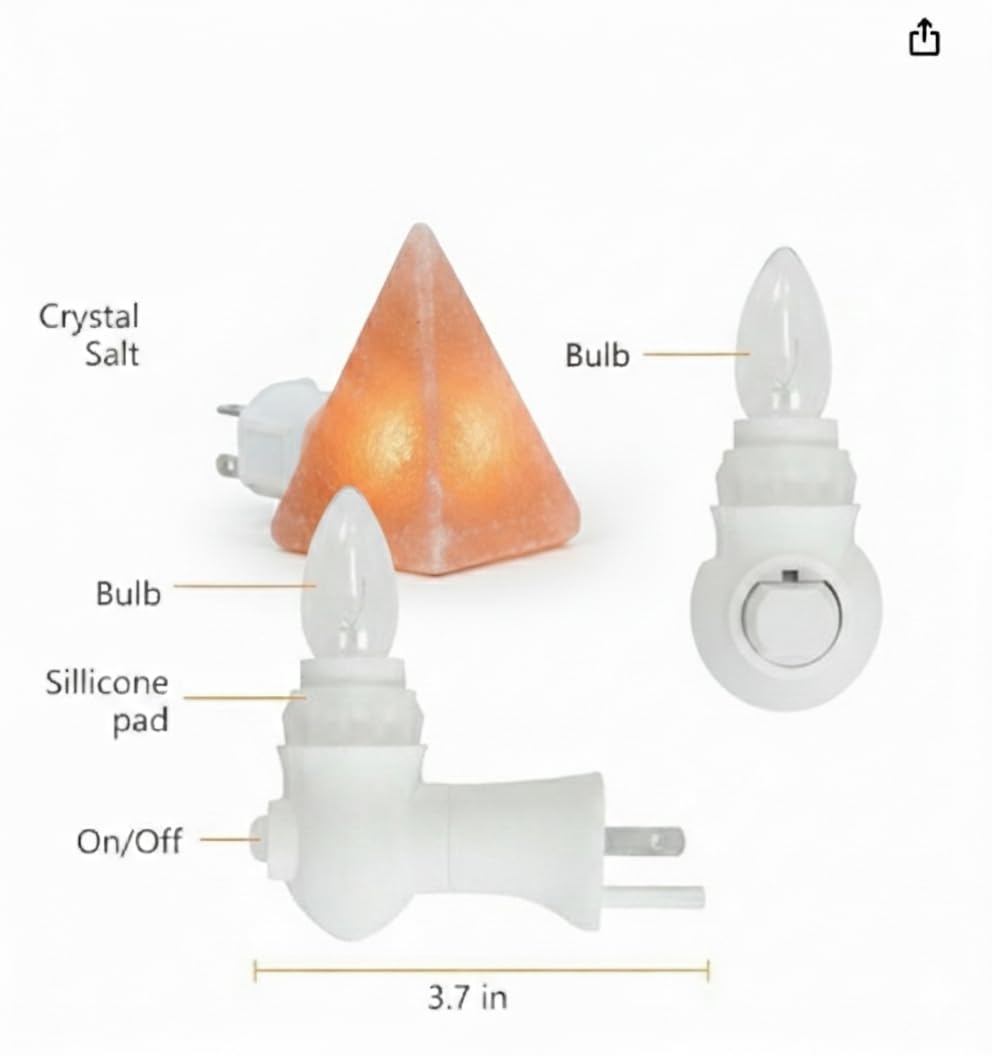 NatureBoost Himalayan Pink Salt Night Light Pyramid 2 Pack