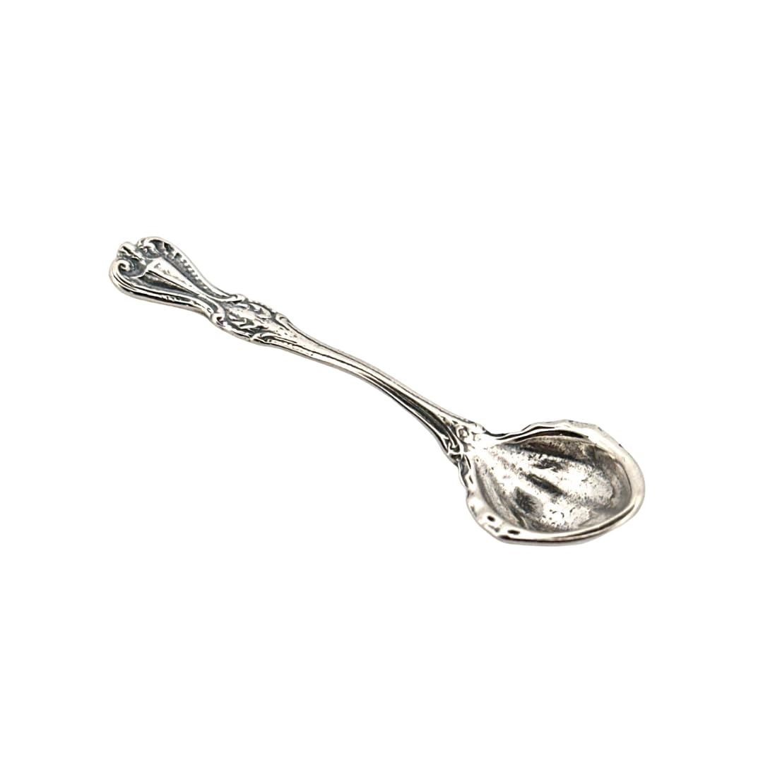 925 Sterling Silver Small Salt Spoon - Premium Quality 2.2" Pearl Bowl Spoon - Beautiful Flower Designed Handle - Gift for Culinary Enthusiasts