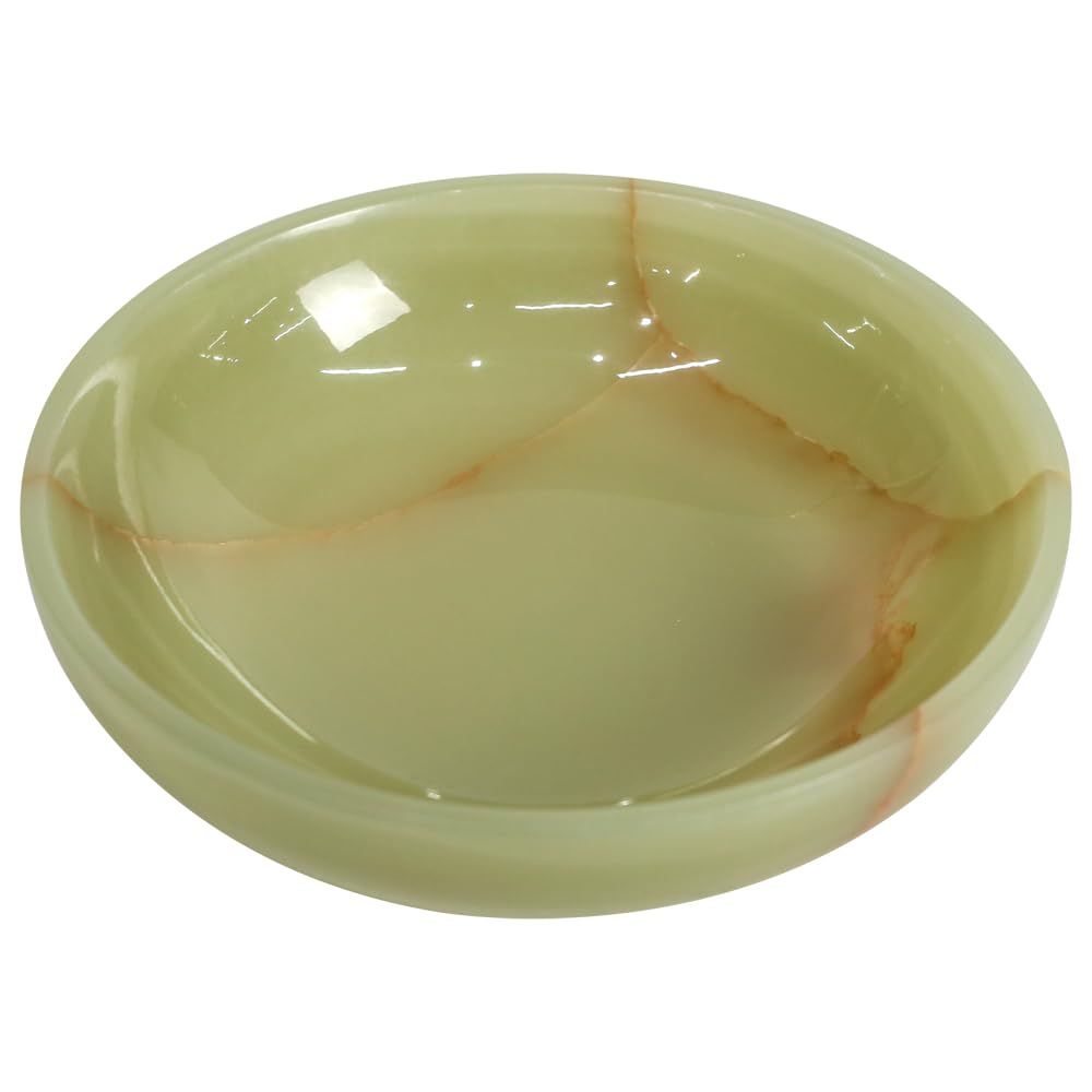 FutureStone Luxury Decorative Marble Bowl for Home Decoration, Green Onyx Key Bowl for Entryway Table, Catchall for Coins, Change, Candy, Organizer Marble Tray