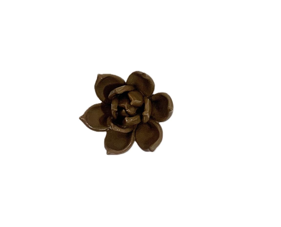 AMERRY Ceramic Flower Wall Art Decor, Artificial Flower Wall Sculpture,Handmade Ceramic Flowers for Home,Hallway,Living Room, Kitchen,Bathroom (Brown,Succulent Plant, 2.76")