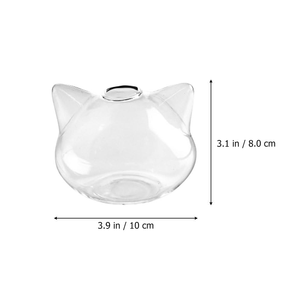 FOMIYES Cat Shaped Glass Vase 3.9 Inch Small Decorative Flower Vase Hydroponic Planter for Home Office Desk