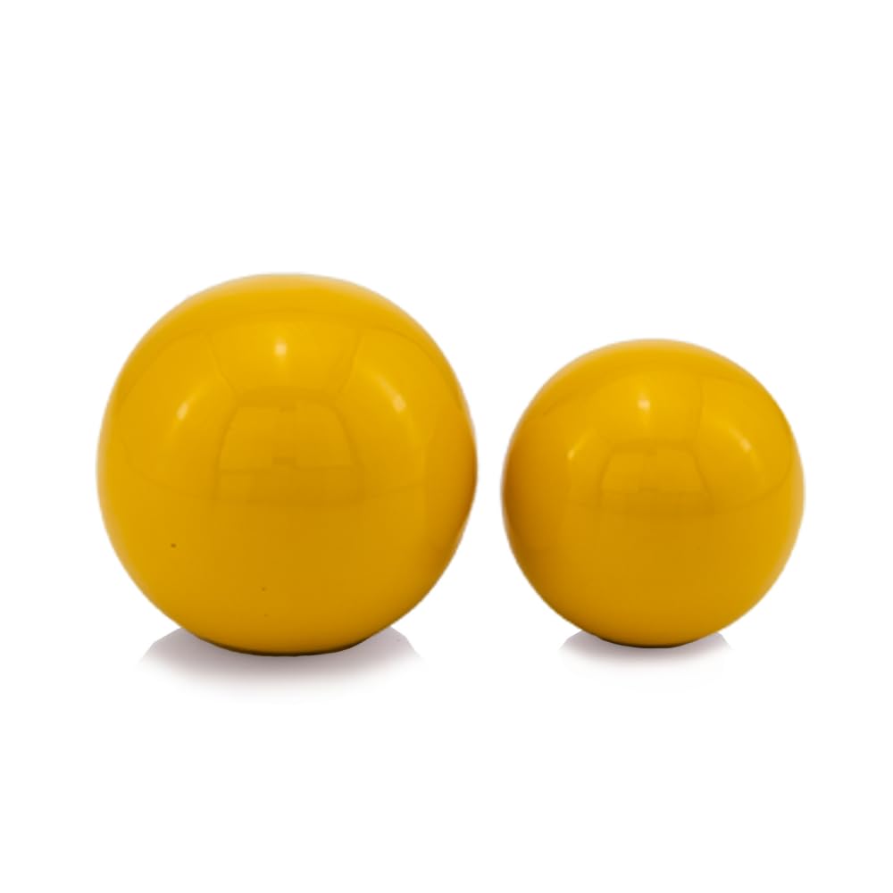 Modern Day Accents 4393T Bola Cast Aluminum Decorative Spheres – White Enamel Color Finish, 3" D/2 Pack