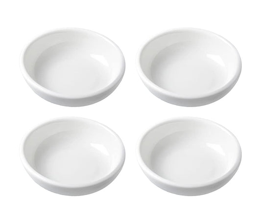 4pcs White Ceramic Seasoning Dishes Dipping Bowls Appetizer Plates,3 inch
