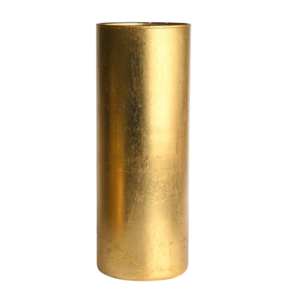 Gilt Gold 10" Glass Cylinder Vase