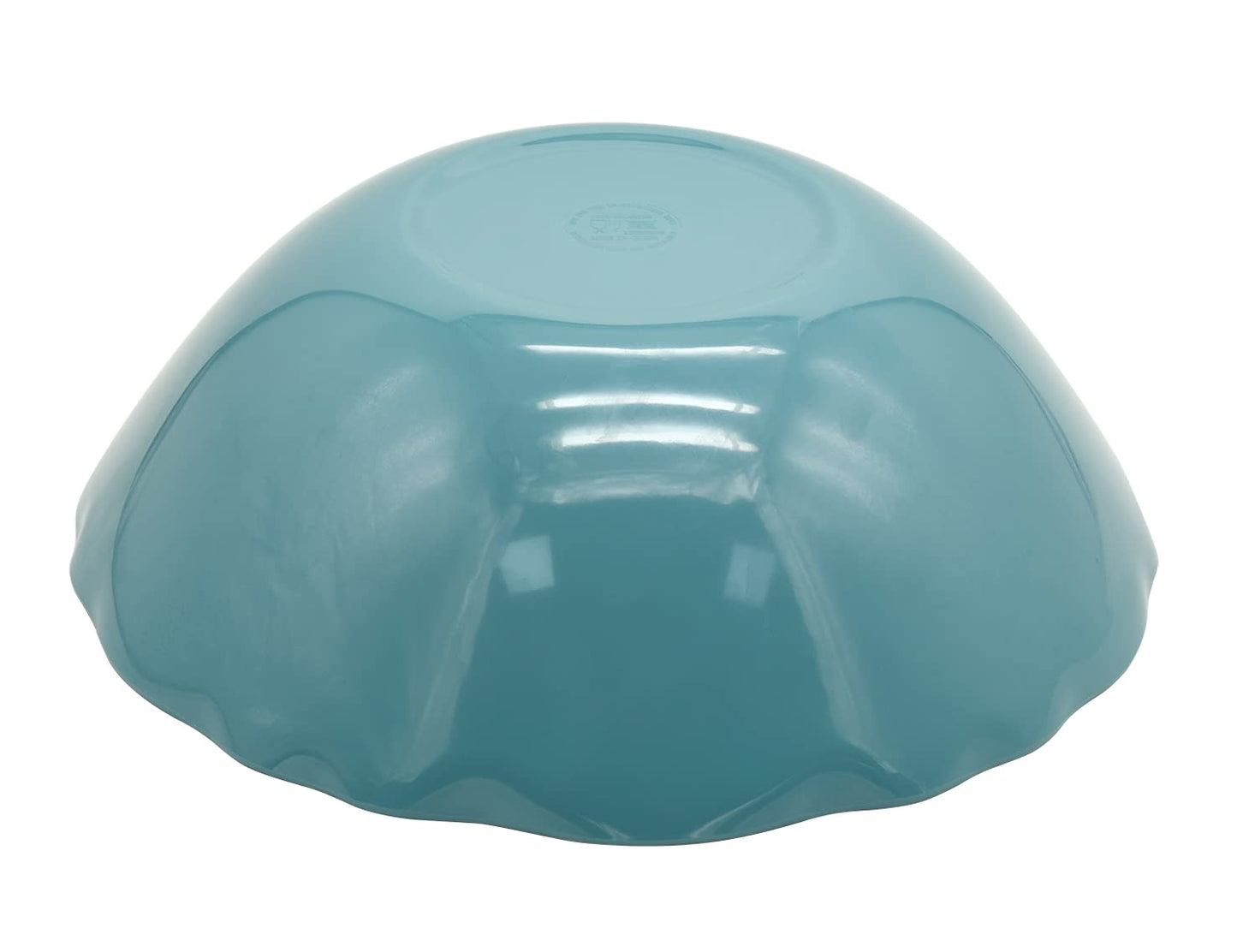 LOK-OSEMILE Gourmet Art Crackle 100% Melamine 12" Salad, Mixing, Pasta Serving Bowl Aquamarine Blue