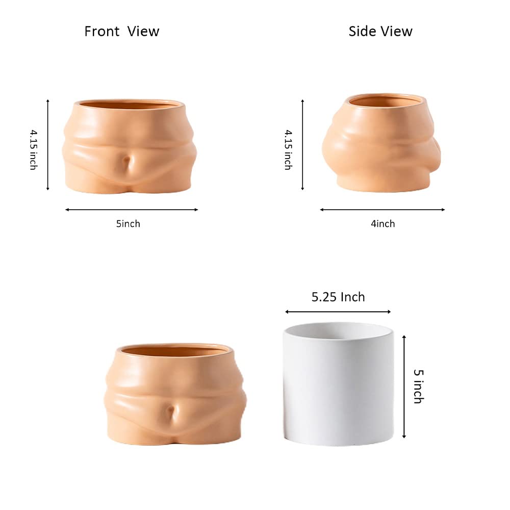 Misijuer Ceramic Plant Pot with Draniage Hole & Rubber Plugs