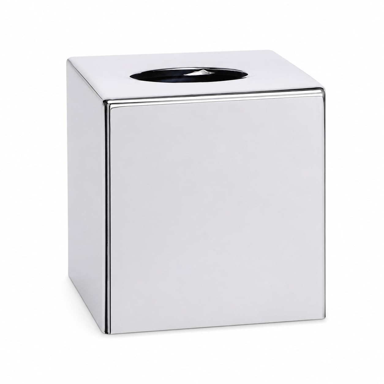IMIKEYA Square Tissue Box Holder Modern Decorative Tissue Box Cover for Home Kitchen Countertop Office Desk, Sliver, 5.4 Inch