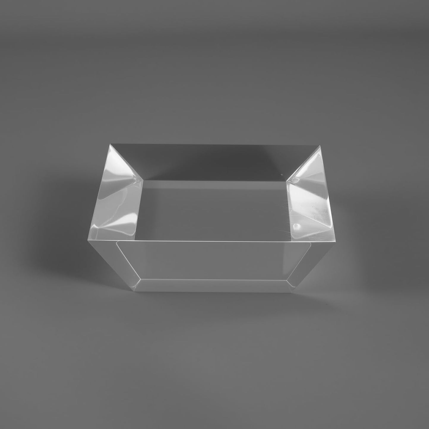 CiaoHER 2in Thickness Trapezoid Cut Solid Acrylic Display Block Clear Polished Pedestal Stand Riser Solid Base (6x6)