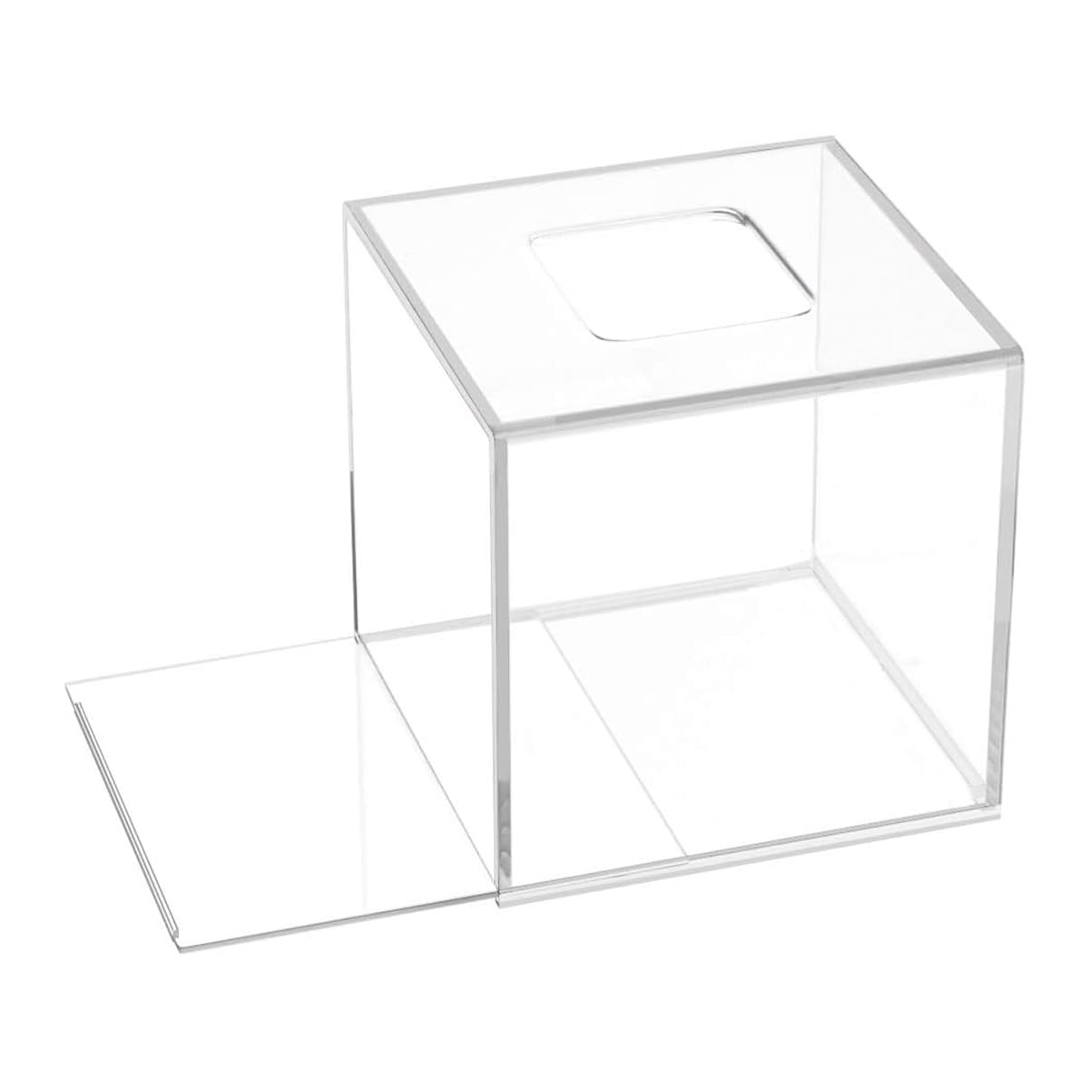 Beiyier 2 Pack Clear Acrylic Square Tissue Box - 4.7x4.7x5.5'' Napkin Organizer, Suitable for Bathroom, Bedroom, Dressing Table, Countertop, Dining Table