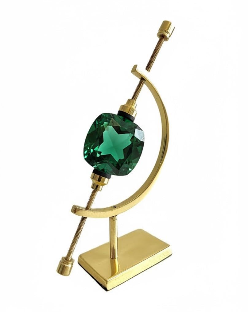 Clearco Artifact Display Stand Coin holder, Caliper Style Mineral and Sphere Display Stand For Minerals, Ornaments, Gems, Shells, Coins, Spheres, Artifacts, etc., Brass, 6 inches
