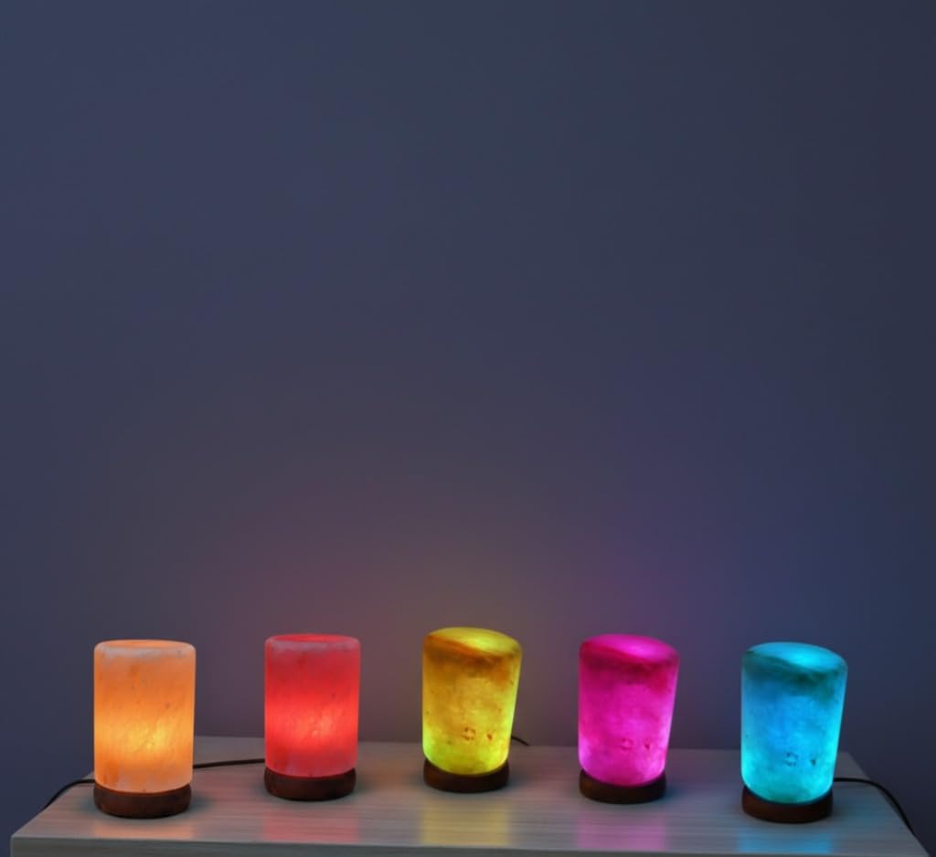 NatureBoost Himalayan Salt Lamp, USB Powered, Night Light Color Changing Lamp,Unique Gift Idea (Cylindernew)