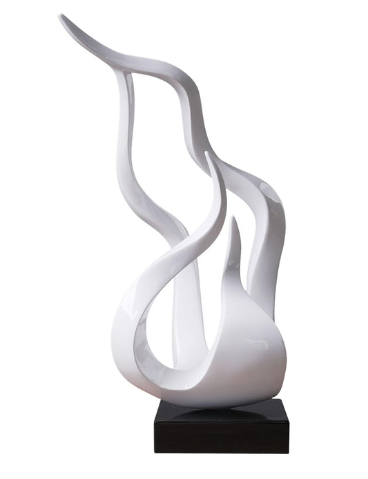 NENBOLEC Abstract Sculpture Decor Modern Art Gift Holy Flame Figurine Statue for Home Office Living Dining Room White 16.5 Inch