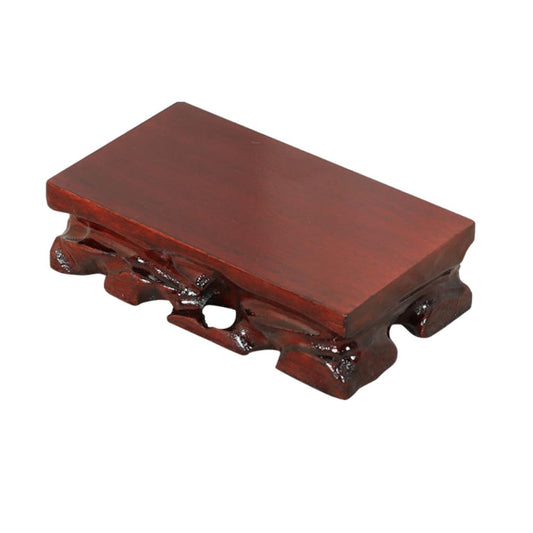 GOLDY&WENDY Sturdy Wooden Pedestal Rosewood Glossy Wood Grain Asian Vase Asian Stone Napoleon Riding Statue Display Stand Base