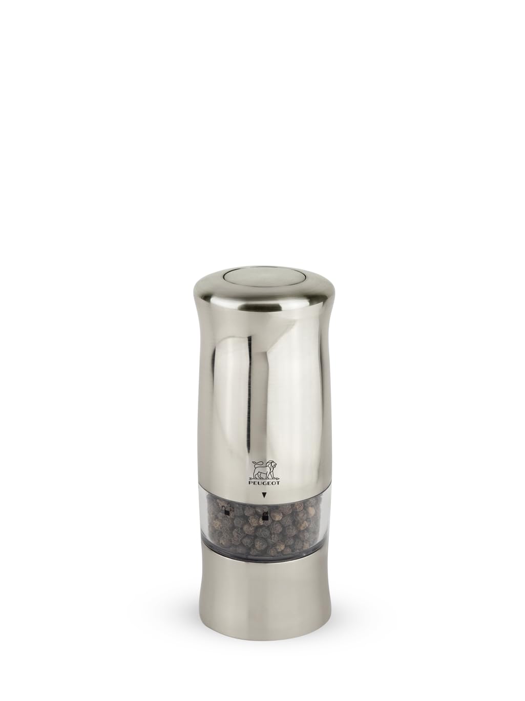 Peugeot - Zeli Electric Pepper Mill - Battery Powered - LED Light, ABS with Brushed Metal Finish, 5.5 inches