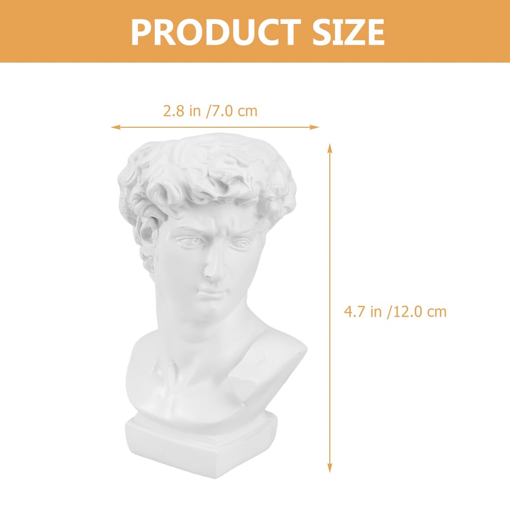 DOITOOL Greek Statue of David Collectible Figurine Cute Vase Vases for Decor Face Flower Dried Flower Vase Decorative Planter Greece Ornaments White Resin