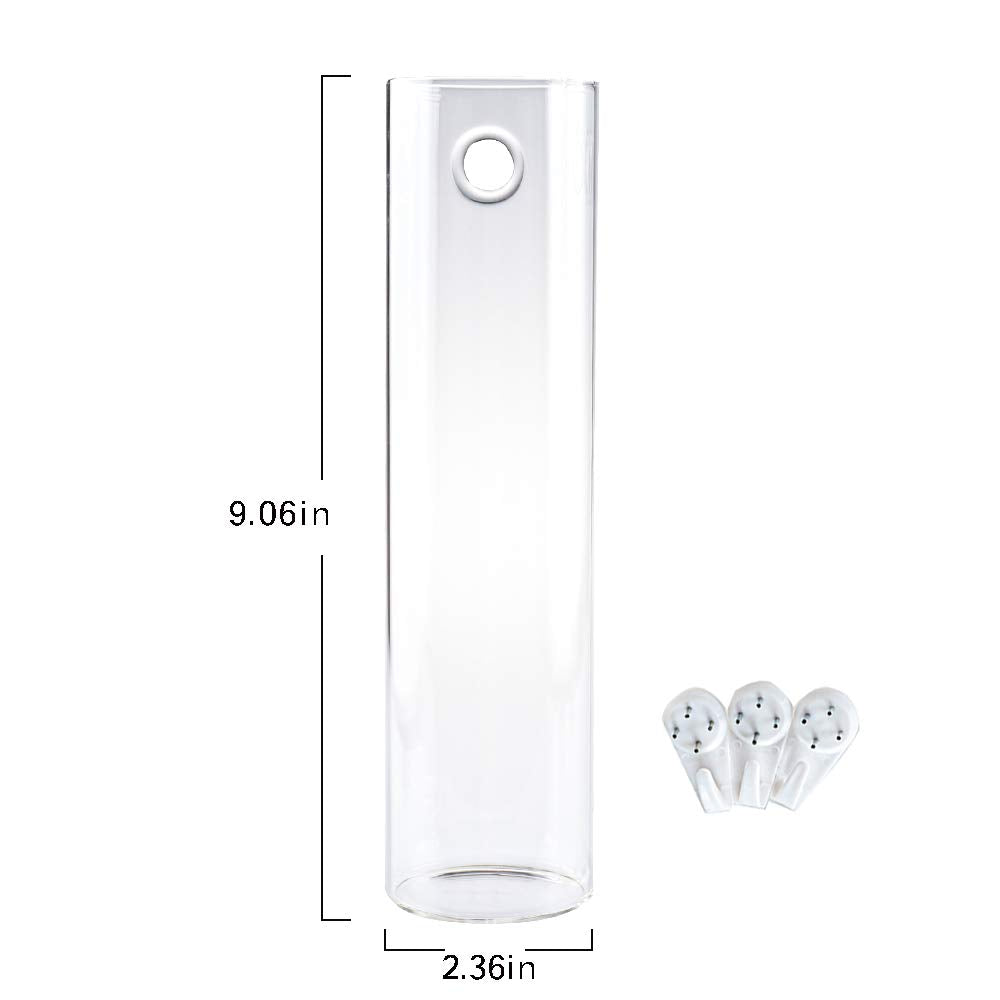 PACDONA 2 Pack Wall Hanging Planters Glass Terrariums - Cylindrical Plants Holders Air Plants Succulents Planters Flowers Glass Wall Vase Containers for Decor Indoor Garden
