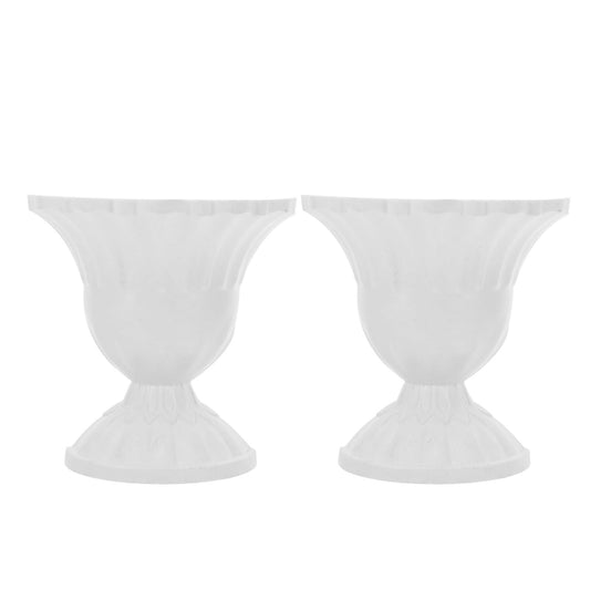 CORHAD 2pcs Wall-Mounted Vase, Vintage Decorative Half Vase for Dried Floral Arrangement, DIY Indoor Rustic White Flower Pot, French Style Room Decor for Living Room