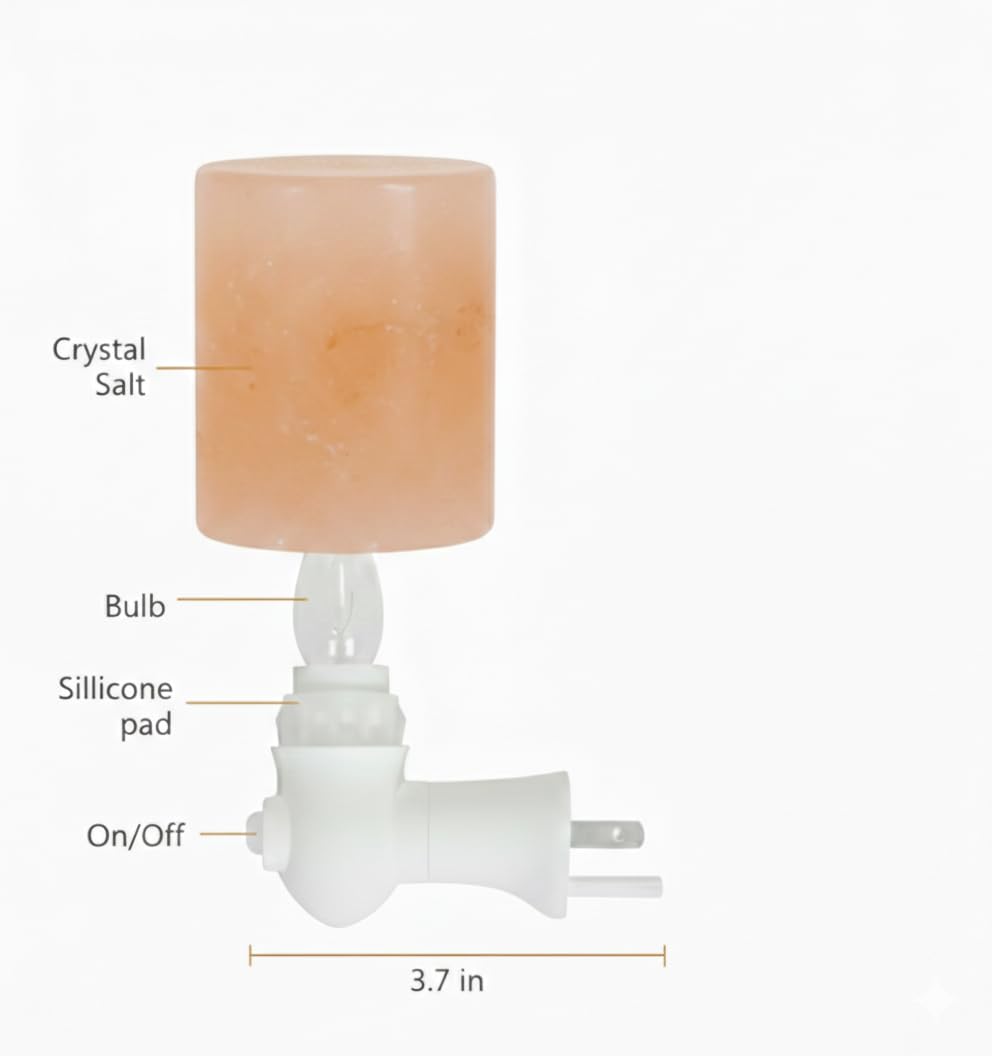 NatureBoost Himalayan Pink Salt Night Light Cylinder 3 Pack