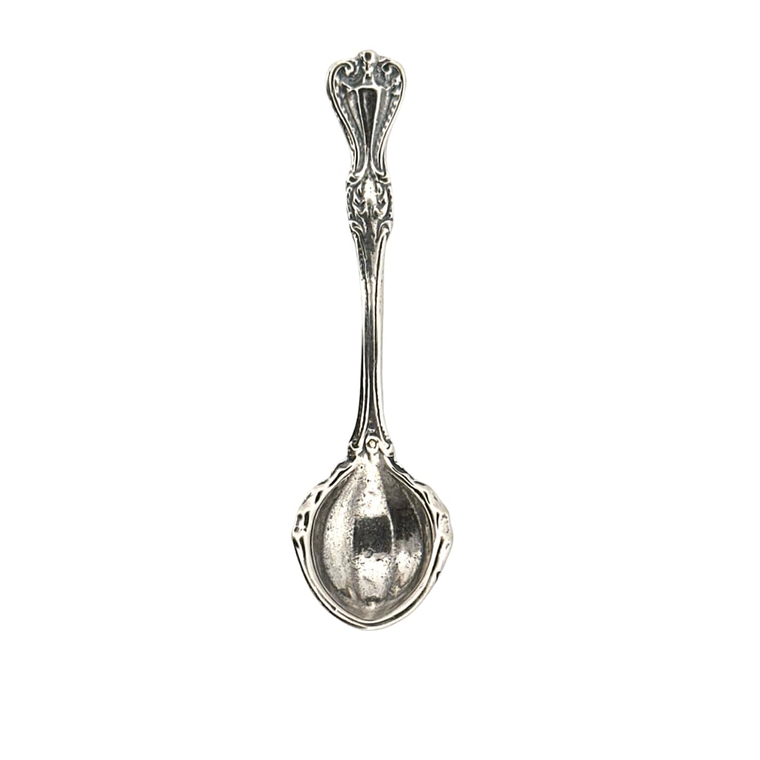 925 Sterling Silver Small Salt Spoon - Premium Quality 2.2" Pearl Bowl Spoon - Beautiful Flower Designed Handle - Gift for Culinary Enthusiasts