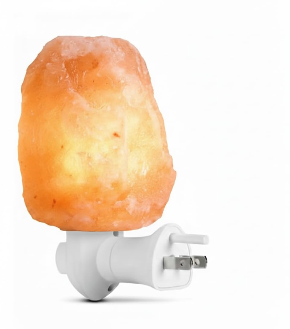 NatureBoost Himalayan Pink Salt Night Light – Natural Hand-Carved Crystal Rock Lamp Plug-in | Soothing Glow for Bedroom, Hallway, Bathroom | Includes Bulb | Unique Gift for Home & Wellness 1 Pack