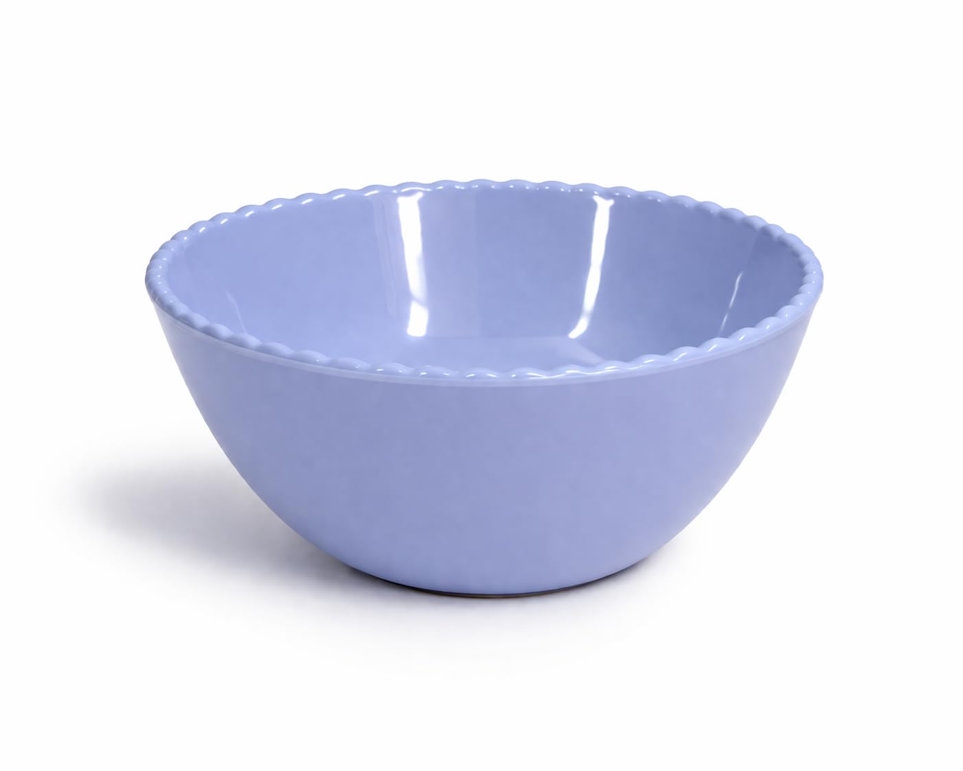 Sigrid Olsen Melamine Salad Bowls, Powder Blue, Scalloped Edge, Set of 4, 6" W x 2.5" H