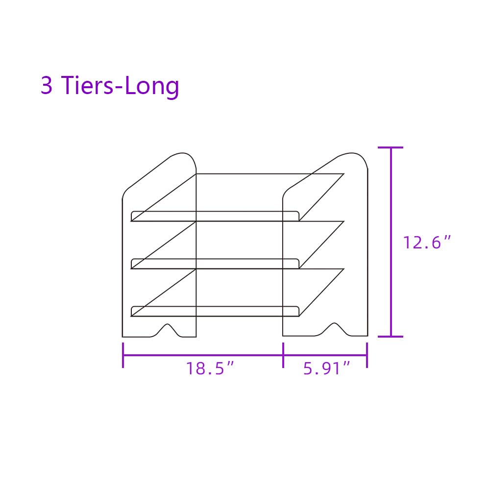 Bright Stone Acrylic Keyboard Display Stand,Mechanical Keyboard Storage Rack,Multilayer Acrylic Organizer,Desktop Shelf Holder for Customized Keyboard (3 Tiers,long)