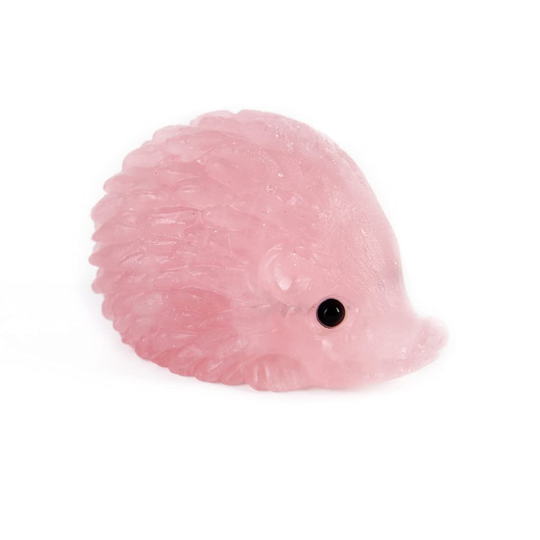 NUZUJX Hand Carved Mixed gemstome Crystal Hedgehog Animal Figurine Carving Decor (Rose Quartz)