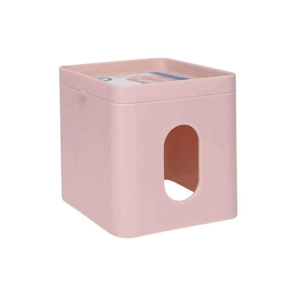 IDesign Facial Tissue Box Cover for Bathroom and Vanity Countertops, 6.1" x 5.15" x 5.4", The Cade Collection, Blush