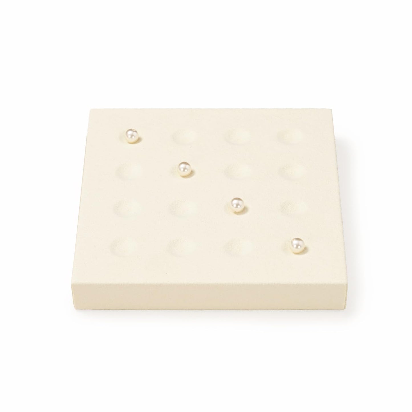 Oirlv Microfiber Diamonds Gemstones Jewelry Display Organize Tray Crystal Beads Holder for Stones Display Organizer Showcase(Beige)