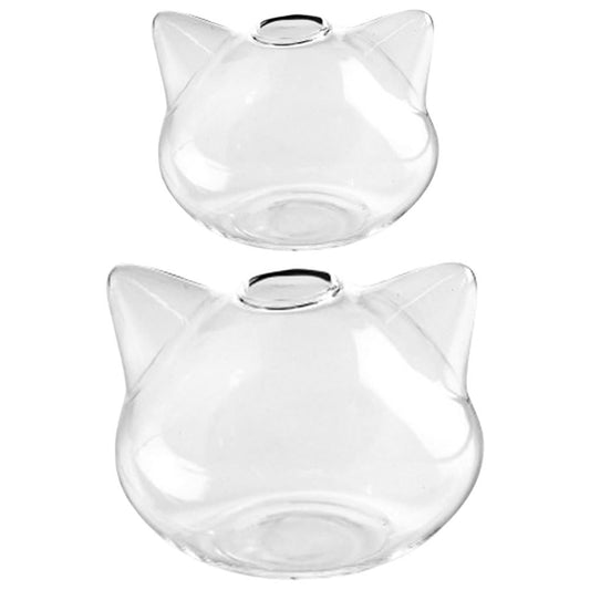 FOMIYES Cat Shaped Glass Vase 3.9 Inch Small Decorative Flower Vase Hydroponic Planter for Home Office Desk