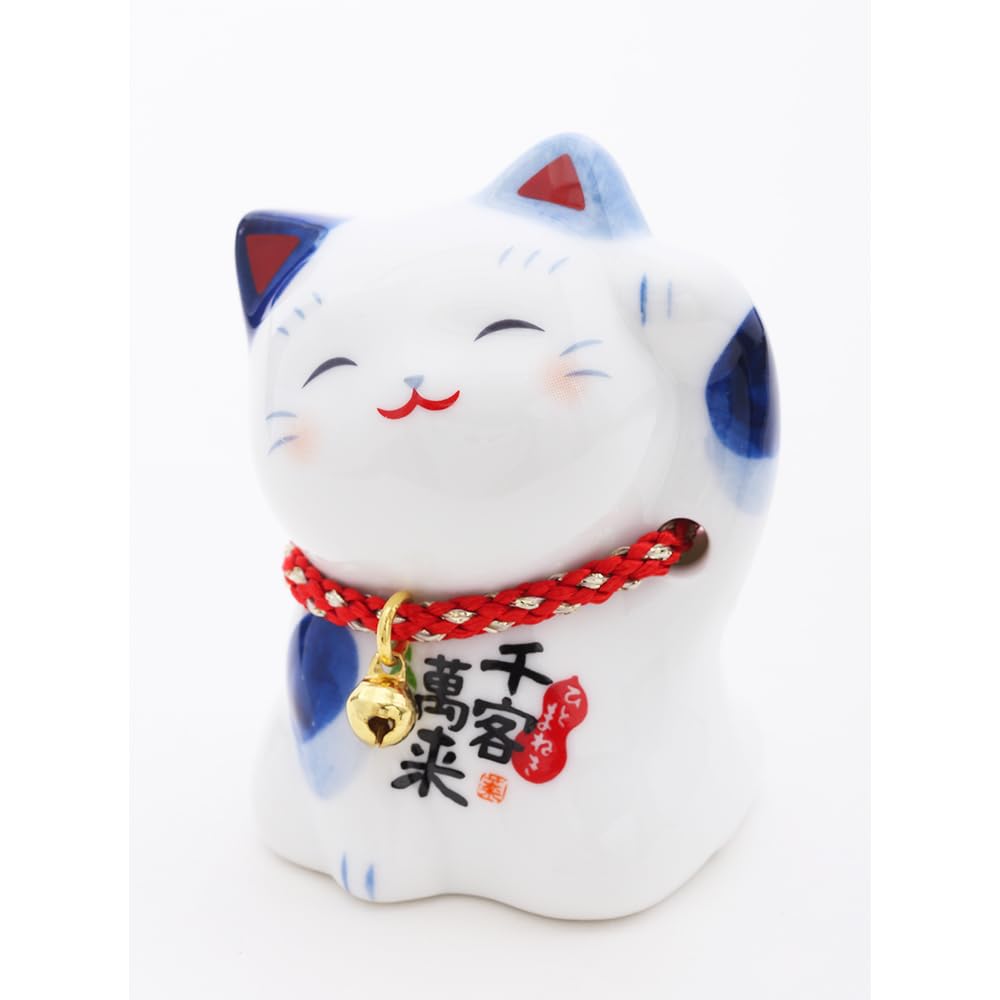 Lucky cat Good Luck Charms Japanese Decor Foutune Porcelain 4.2in 7633-Z-US