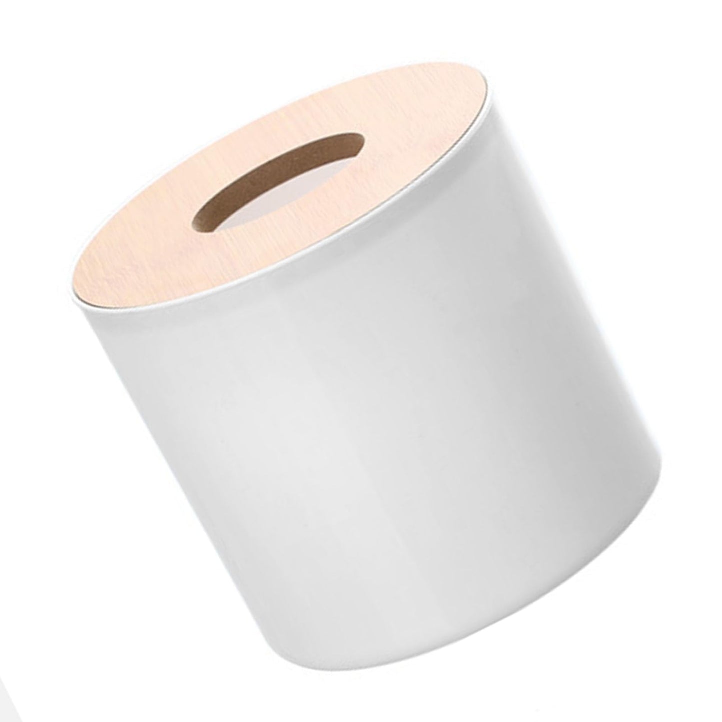 2PCS Modern Round Wooden Tissue Box Cover Holder. Modern Round Facial Tissue Dispenser Box with Cover for Bathroom Vanity Countertops Bedroom Dressers Stands Desks Tables 12.5 * 13.3in