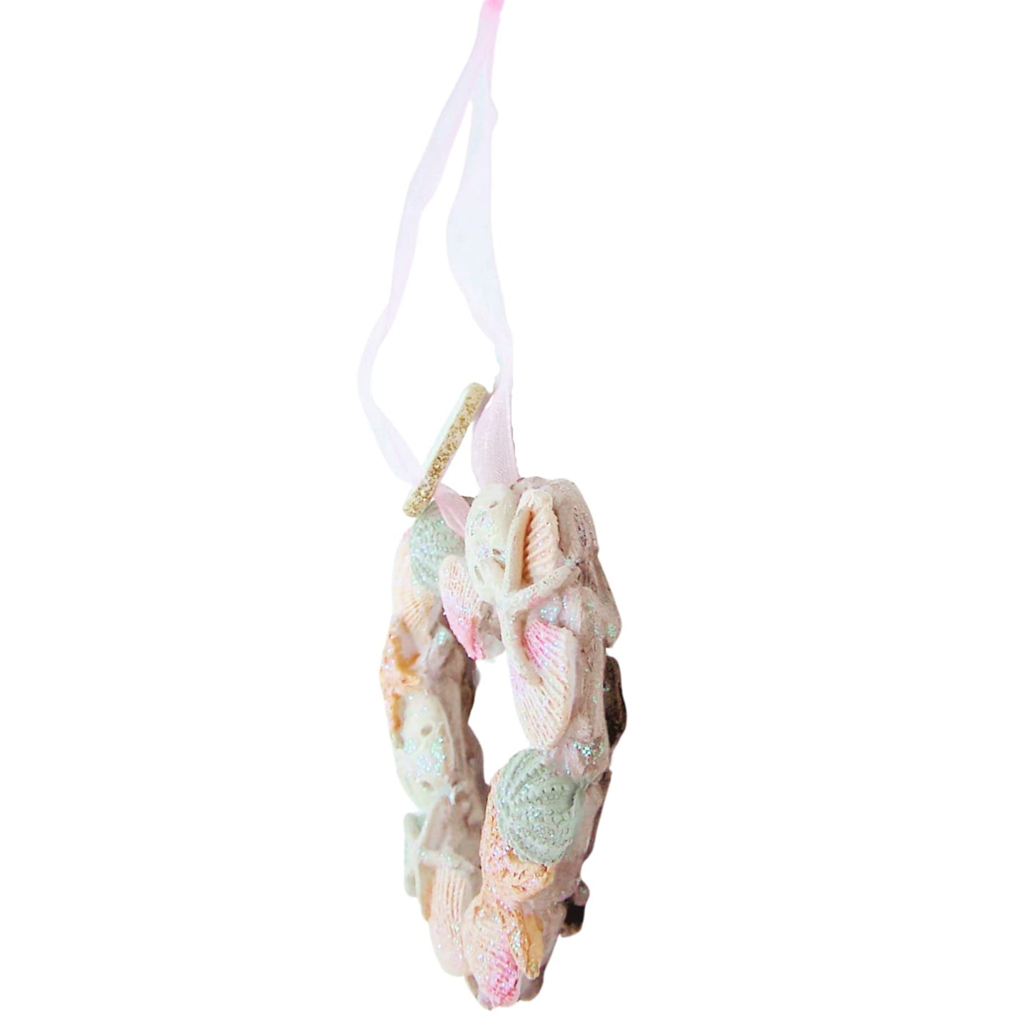 Heart Shaped Seashell and Driftwood Christmas Ornament, Nautical Theme, Holiday Decor, 3.25 Inches Tall