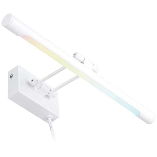 LEONLITE 3CCT Dimmable LED Picture Light, 2700K/3000K/4000K Selectable, CRI90 Swivel Full Metal Picture Frame Light for Wall Art, Painting, Artwork, Portrait, Plug-in & Hardwired, White